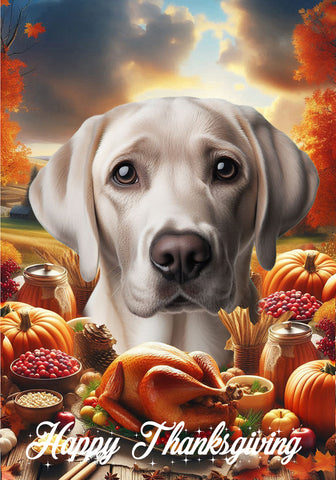 Silver Labrador -  Best of Breed  Thanksgiving Outdoor House and Garden Flag