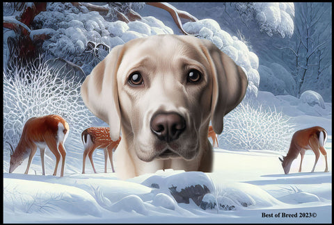 Silver Labrador -  Best of Breed Winter Wonderland Floor Mat Tufted Loop 18" x 27"