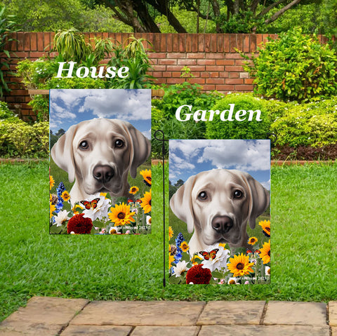 Silver Labrador -  Best of Breed  Summer Fields Outdoor House and Garden Flag