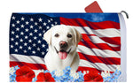 White Labrador -  Best of Breed Patriotic Mailbox Cover Hi-Grade Vinyl 6" x 19"