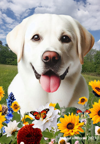 White Labrador -  Best of Breed  Summer Fields Outdoor House and Garden Flag