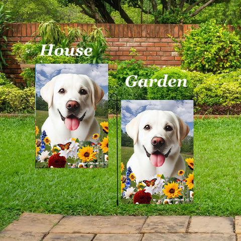 White Labrador -  Best of Breed  Summer Fields Outdoor House and Garden Flag
