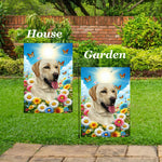 Yellow Labrador - Best of Breed  Summer Butterflies Outdoor House and Garden Flag