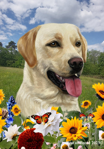 Yellow Labrador - Best of Breed  Summer Fields Outdoor House and Garden Flag