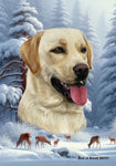 Yellow Labrador - Best of Breed  Winter Wonderland Outdoor House and Garden Flag