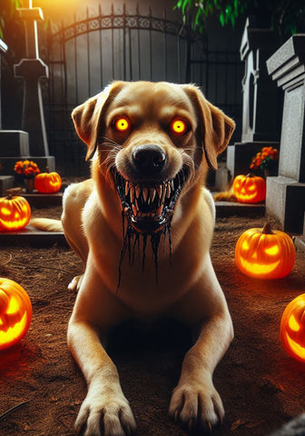 Yellow Labrador - Best of Breed DCR Halloween Outdoor House and Garden Flag