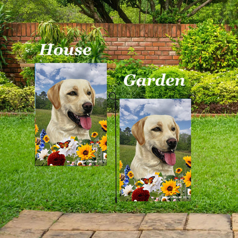 Yellow Labrador - Best of Breed  Summer Fields Outdoor House and Garden Flag