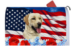 Yellow Labrador - Best of Breed Patriotic Mailbox Cover Hi-Grade Vinyl 6" x 19"