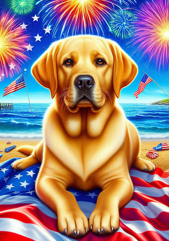 Yellow Labrador - Best of Breed DCR July 4 Outdoor Flag