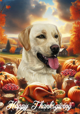 Yellow Labrador - Best of Breed  Thanksgiving Outdoor House and Garden Flag
