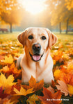 Yellow Labrador - Best of Breed DCR Falling Leaves Outdoor Flag