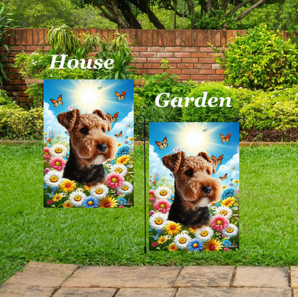 Lakeland Terrier - Best of Breed  Summer Butterflies Outdoor House and Garden Flag