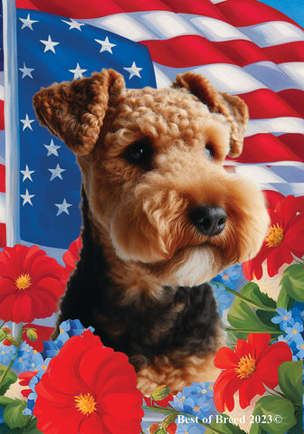 Lakeland Terrier - Best of Breed  Patriotic I All-American Outdoor House and Garden Flag