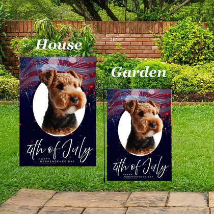 Lakeland Terrier - Best of Breed  Independence Day July 4th Fourth of July   Outdoor House and Garden Flag