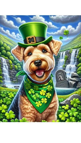 Lakeland Terrier -  Best of Breed DCR Saint Patricks Day Day Outdoor House and Garden Flag