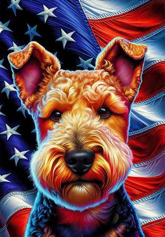 Lakeland Terrier -  Best of Breed DCR Patriotic III   Outdoor House and Garden Flag