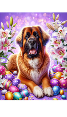 Leonberger -  Best of Breed DCR Easter Holiday    Outdoor House and Garden Flag