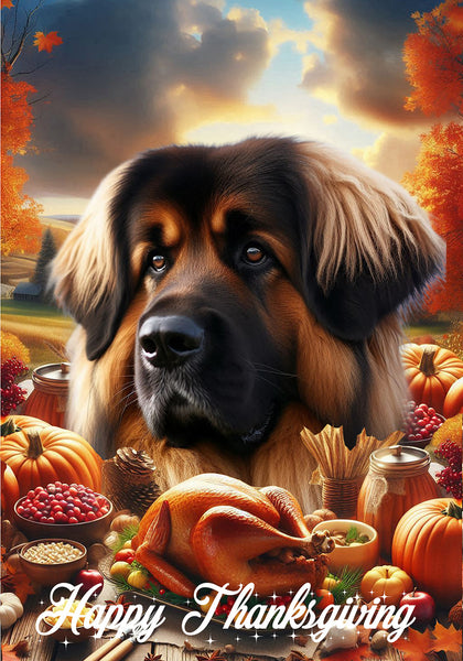Leonberger -  Best of Breed  Thanksgiving Outdoor House and Garden Flag