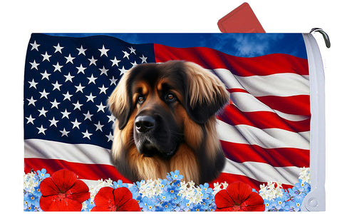 Leonberger -  Best of Breed Patriotic Mailbox Cover Hi-Grade Vinyl 6" x 19"