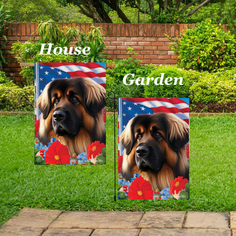 Leonberger -  Best of Breed  Patriotic I All-American Outdoor House and Garden Flag