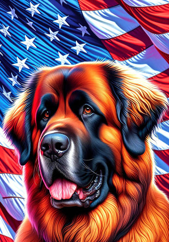 Leonberger -  Best of Breed DCR Patriotic III   Outdoor House and Garden Flag