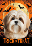 Lhasa Apso Cream/Sable - Best of Breed  Halloween Outdoor House and Garden Flag