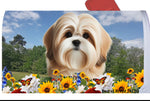 Lhasa Apso Cream/Sable - Best of Breed Summer Flowers Mailbox Cover Hi-Grade Vinyl 6" x 19"