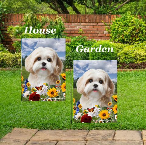 Lhasa Apso Cream - Best of Breed  Summer Fields Outdoor House and Garden Flag