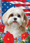 Lhasa Apso Cream - Best of Breed  Patriotic I All-American Outdoor House and Garden Flag