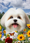 Lhasa Apso White - Best of Breed  Summer Fields Outdoor House and Garden Flag