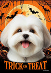 Lhasa Apso White - Best of Breed  Halloween Outdoor House and Garden Flag