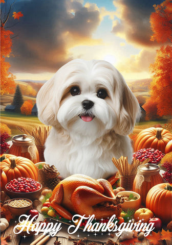 Lhasa Apso Cream - Best of Breed  Thanksgiving Outdoor House and Garden Flag