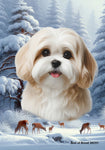 Lhasa Apso Cream - Best of Breed  Winter Wonderland Outdoor House and Garden Flag