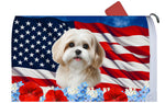 Lhasa Apso Cream - Best of Breed Patriotic Mailbox Cover Hi-Grade Vinyl 6" x 19"