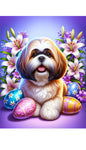 Lhasa Apso  -  Best of Breed DCR Easter Holiday    Outdoor House and Garden Flag