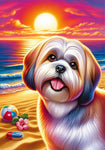 Lhasa Apso  -  Best of Breed DCR Summer Sunset Outdoor House and Garden Flag