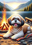 Lhasa Apso  -  Best of Breed DCR Summer Camping   Outdoor House and Garden Flag