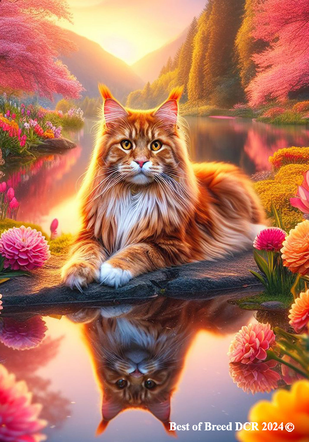 Maine Coon Cat - Best of Breed DCR Spring House and Garden Flag