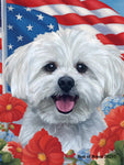 Maltese - Best of Breed  Patriotic I All-American Outdoor House and Garden Flag