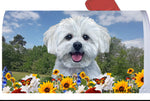 Maltese - Best of Breed Summer Flowers Mailbox Cover Hi-Grade Vinyl 6" x 19"