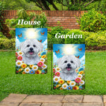 Maltese - Best of Breed  Summer Butterflies Outdoor House and Garden Flag