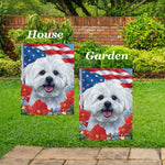 Maltese - Best of Breed  Patriotic I All-American Outdoor House and Garden Flag