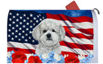 Maltipoo - Best of Breed Patriotic Mailbox Cover Hi-Grade Vinyl 6" x 19"