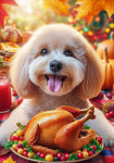 Maltipoo - Best of Breed DCR Thanksgiving Outdoor House and Garden Flag