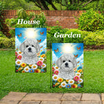 Maltipoo - Best of Breed  Summer Butterflies Outdoor House and Garden Flag