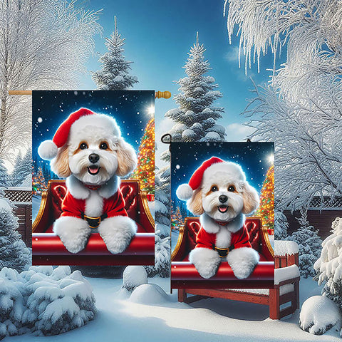 Maltipoo - Best of Breed DCR Christmas Outdoor House and Garden Flag