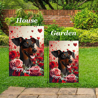 Manchester Terrier -  Best of Breed  Valentine's Day Outdoor House and Garden Flag