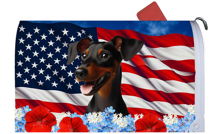 Manchester Terrier -  Best of Breed Patriotic Mailbox Cover Hi-Grade Vinyl 6" x 19"