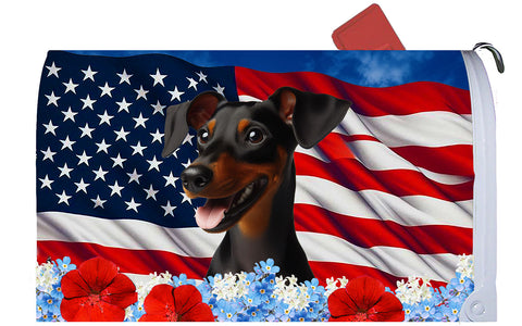 Manchester Terrier -  Best of Breed Patriotic Mailbox Cover Hi-Grade Vinyl 6" x 19"