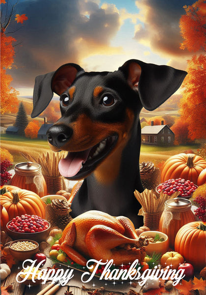 Manchester Terrier -  Best of Breed  Thanksgiving Outdoor House and Garden Flag